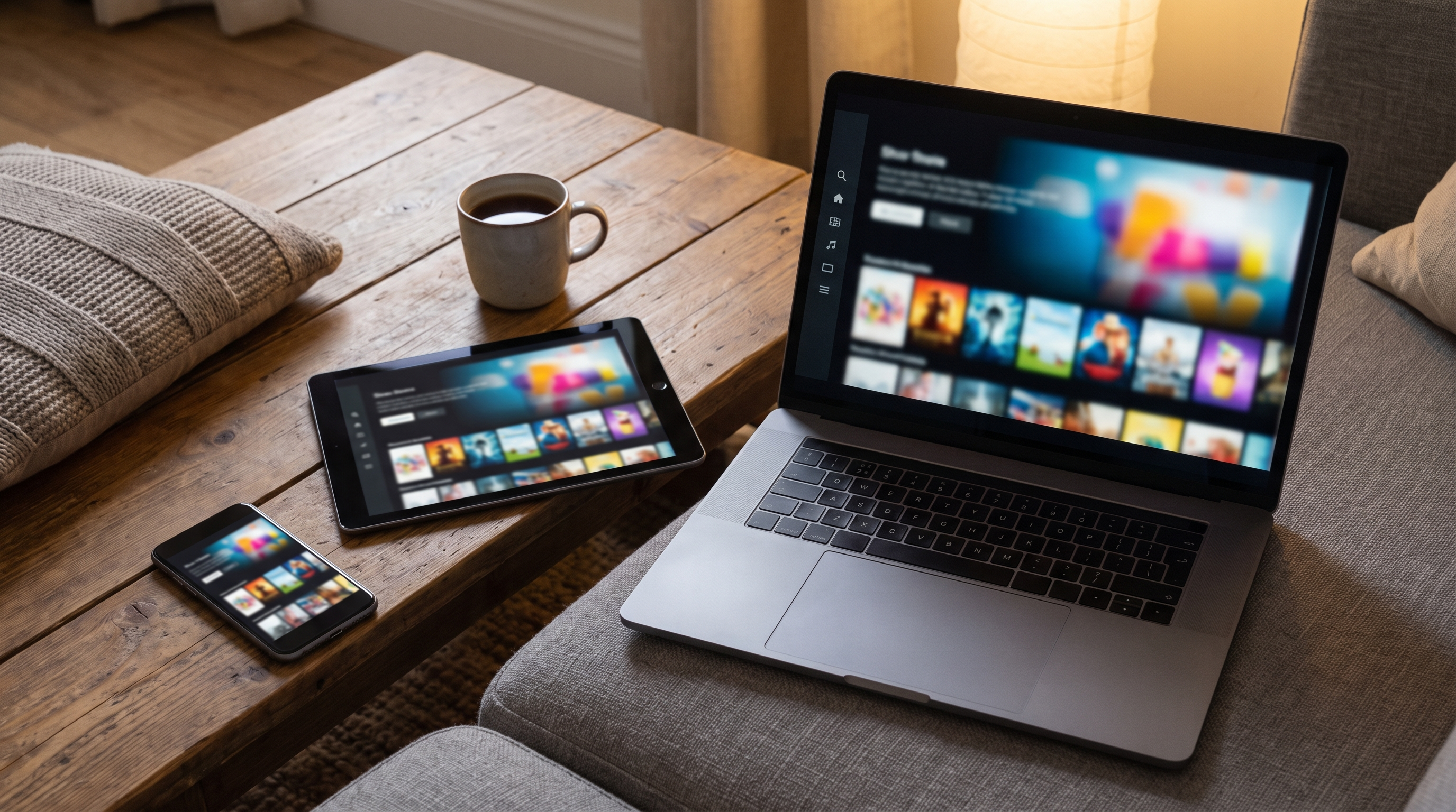 Streaming synchronisé sur smartphone, tablette et ordinateur portable
